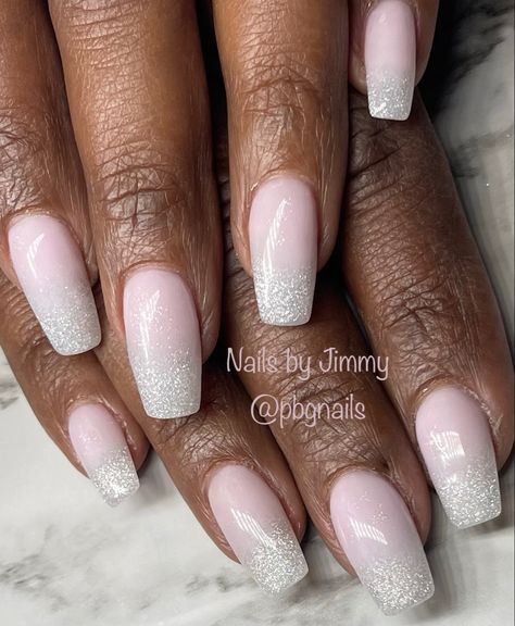 Sparkle Ombre Nails, Ombre French Manicure, French Nails Glitter, Sparkle Nail Polish, August Nails, Nails Glitter, Glitter Nail Polish, Sparkly Nails, Dip Powder Nails