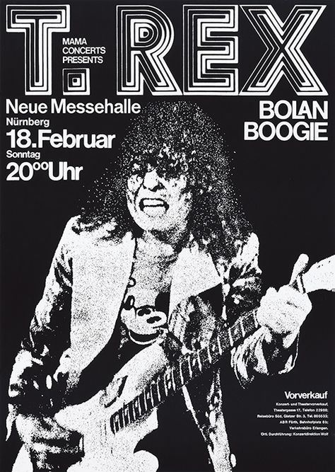 Rock Poster Wall, T Rex Poster, Band Concert Poster, T Rex Band, Glam Rock Bands, Music Concert Posters, Vintage Concert Posters, Marc Bolan, Band Poster