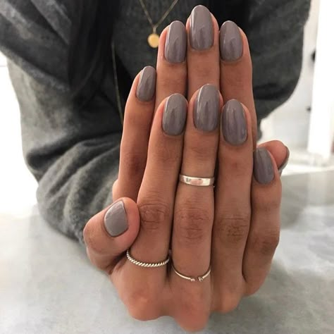 T A Y E E Z Y Gel Manicure Colors, Oval Nails Designs, Finger Style, Grey Nail Polish, Manicure Colors, Makeup Help, Nail Colour, Gray Nails, Oval Nails