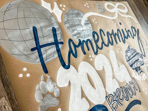 Is this not the cutest banner ever ?!?🦋🩵🫶🏼 #banner #banners #blues #homecoming #hoco #signs #bannerdesign Football Homecoming, Cute Banners, Banner Design, Homecoming, Blue