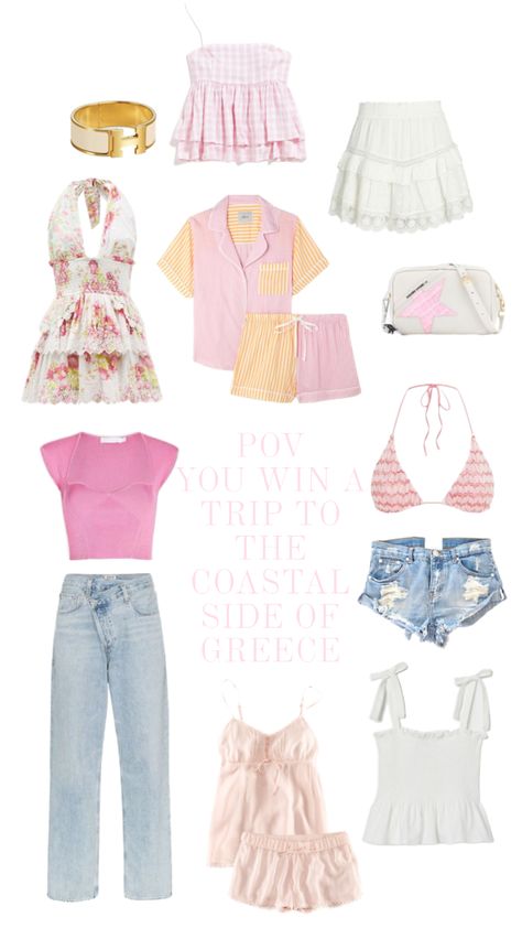 | 🩰🌊🧺 |#coastal #outfitinspo #greece #trip #vibes #pink #white #coastalgrandahghter Coastal Granddaughter Outfits Pink, Coastal Granddaughter Pink, Costal Grandaughter Outfits, Pink Costal Granddaughter, Obx Outfits, Bday Vibes, Preppy Pics, 21 Bday, Salted Granola