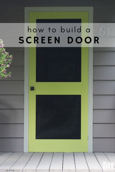 How to build a screen door for your home. Step by step tutorial to build a custom DIY screen door. Build A Screen Door, Screen Door Diy, Custom Screen Doors, Door Building, Door Diy Projects, Wood Screen Door, Wooden Screen Door, Diy Screen Door, Diy Screen