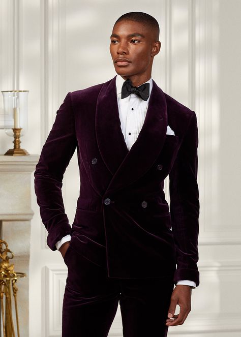 Velvet Dinner Jacket, Semi Formal Wear, Dinner Jacket, Swag Men, Suits Clothing, Purple Label, Tuxedo Jacket, Ralph Lauren Purple Label, Velvet Jacket