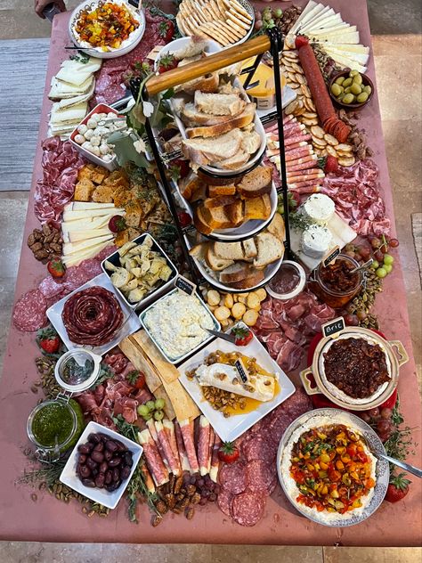 Charcuterie Board Kitchen Island, Charcuterie Board Island Ideas, Charcuterie Kitchen Island, Kitchen Island Charcuterie Board, Charcuterie Island Spread, Charcuterie Island, Island Charcuterie, Shower Open, Grazing Board Ideas