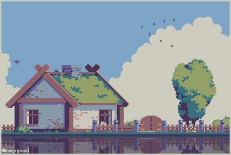 Pixel Art House, Art Style Ideas, Pixel Art Landscape, Summer Wallpapers, Pixel Art Background, Pixel Art Tutorial, Cool Pixel Art, Pix Art, Pixel Art Games