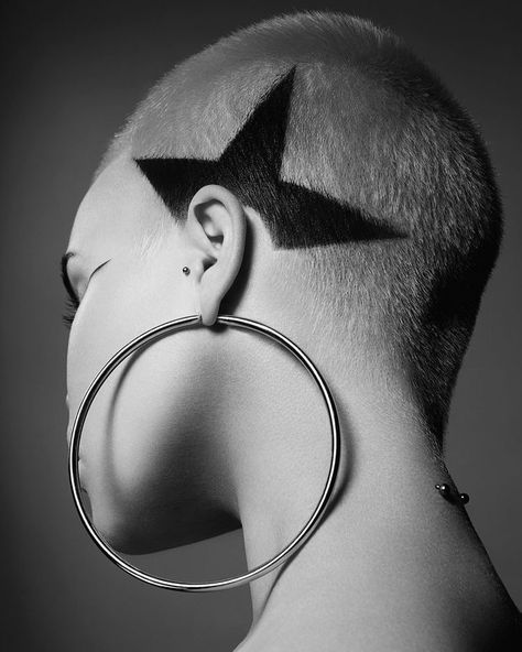 Shaved Head Designs, Hair Colour Design, Buzzed Hair, Shaved Hair Designs, Bald Hair, Head Color, Hair Tattoos, Hair Scissors, Shaved Head