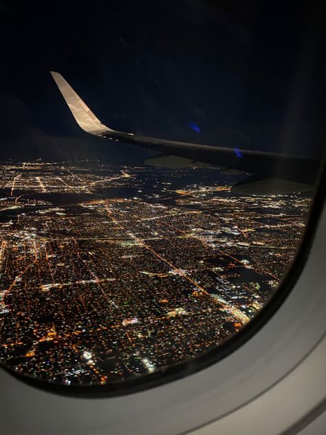 View from the plane - Nashville TN Taking Flight Aesthetic, Lax Airport At Night, Catching Flights Aesthetic, Flight Astethic, Plane Over City, Flight Vision Board, Flights Aesthetics, Night Flight Aesthetic, Flight Pictures