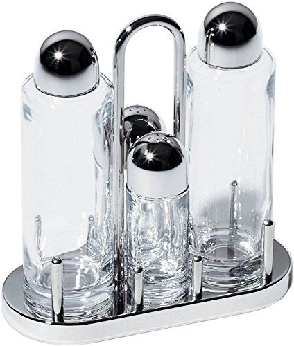 Alessi 5070 4 Piece Condiment Set 4 Silver *** You can find out more details at the link of the image.(It is Amazon affiliate link) #kitchendecorideas Vinegar Cruet, Condiment Sets, Serveware Entertaining, Centre Pompidou, Salt Cellar, Salt And Pepper Set, Kitchen Utensils Gadgets, Stainless Steel Bottle, Salt And Pepper Shaker