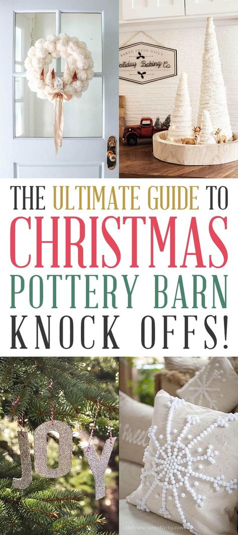 The Ultimate Guide To Christmas Pottery Barn Knock Offs If you are looking for that Potter Barn Look this Christmas... come on over and check out all of the wonderful Christmas Pottery Barn Knock Offs that will make your Season... Merry and Bright! #PotteryBarn #PotteryBarnKnockoffs #ChristmasPotteryBarnKnockOffs #PotteryBarnInspired #ChristmasPotteryBarnDIYS Christmas Pottery Barn, Pottery Barn Christmas Tree, Pottery Barn Diy, Pottery Barn Christmas Decor, Advent Wreath Diy, Christmas Pottery, Christmas Mirror, Barn Christmas, Pottery Barn Christmas