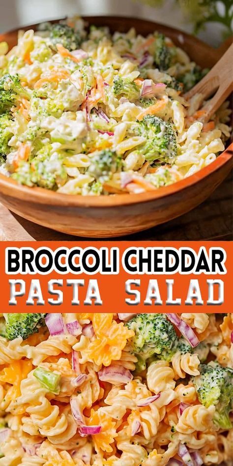 Who doesn’t love a good pasta salad? 😍 This Broccoli Cheddar Pasta Salad combines creamy cheddar with fresh broccoli for a mouthwatering dish! Great as a side or light meal. 🧀🥦 #BroccoliCheddar #PastaRecipes #SaladPerfection #PicnicRecipes #BroccoliCheddarLove Broccoli Cheddar Pasta Salad, Cheddar Pasta Salad, Broccoli Cheddar Pasta, Cheese And Broccoli Pasta, Cheddar Pasta, Summer Pasta Salads, Easy Pasta Salad Recipes, Broccoli Pasta Salads, Crunchy Broccoli