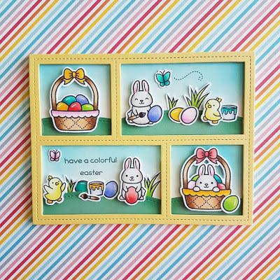 Lawn Fawn Peekaboo Backdrop Cards, Lawn Fawn Easter Cards, Peekaboo Cards, Eggstra Special, Easter Bunny Cards, Easter Cards Handmade, Fancy Fold Card Tutorials, Easter 2021, Lucet