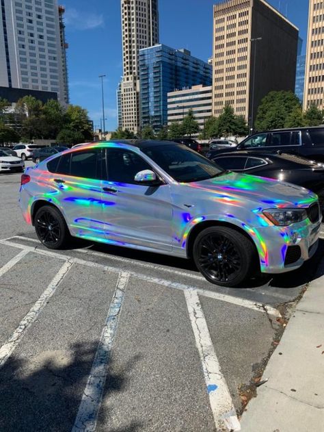 image of BMW X4 Chrome Wrap 623x830 Holographic Car, Motor Art, Serie Bmw, Dream Cars Bmw, Chrome Cars, Bmw X4, Dream Cars Jeep, Lux Cars, Car Goals