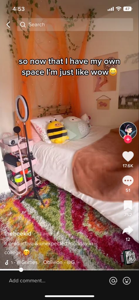 Orange Bed Canopy, Orange Canopy, Tiktok Room Aesthetic, Tiktok Room, Aesthetic Ethereal, Fairycore Aesthetic, Pretty Home, Bed Canopy, Cozy Room Decor