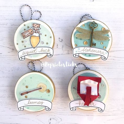 Charms, Potions, and Spells Ornaments Harry Potter Diy Ornaments, Diy Harry Potter Christmas Ornaments, Spells And Potions, Harry Potter Christmas Ornaments, Harry Potter Christmas Decorations, Harry Potter Ornaments, Harry Potter Christmas Tree, Harry Potter Room Decor, Harry Potter Food