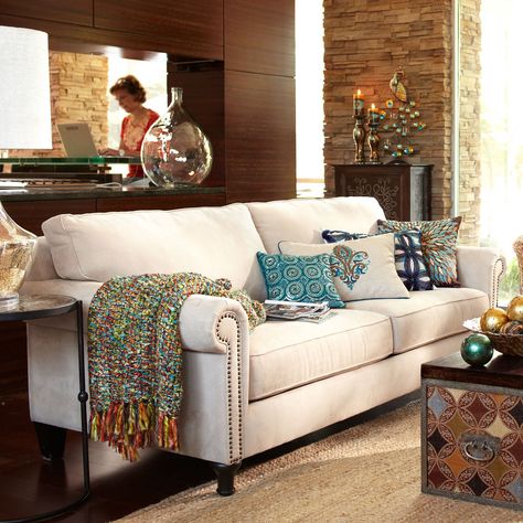 Pier 1 Alton sofa - $899 Ashley Furniture Living Room, Pier One Imports, Driven By Decor, Coastal Living Rooms, Family Room Decorating, Pier One, Indoor Patio Furniture, Pier 1 Imports, Pier 1