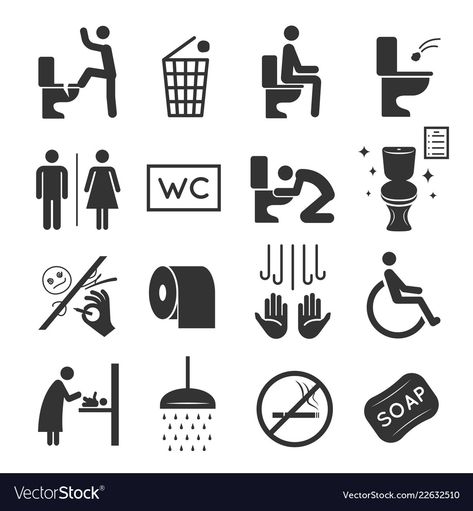 Logo Wc, Bathroom Symbol, Bathroom Logo, Wc Logo, Bathroom Symbols, Icon Symbols, Toilet Symbol, Toilet Icon, Washroom Sign