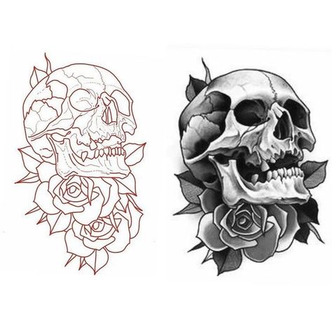 Mythology Drawings, Japanese Meaning, Rose Tattoo Stencil, Skull Rose Tattoos, Catrina Tattoo, Skull Hand Tattoo, Skull Stencil, Card Tattoo Designs, Tattoo Shading