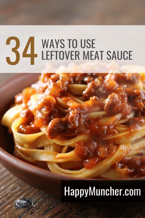 What to Do with Leftover Meat Sauce: 34 Creative Ideas – Happy Muncher Meat Sauce Dinner Ideas, Extra Spaghetti Sauce What To Do With, Spaghetti Sauce Meal Ideas, Leftover Marinara Sauce, What Can I Make With Leftover Spaghetti Sauce, Recipes With Meat Sauce, Leftover Bolognese Ideas, Leftover Meat Sauce Recipes, How To Use Leftover Spaghetti Sauce