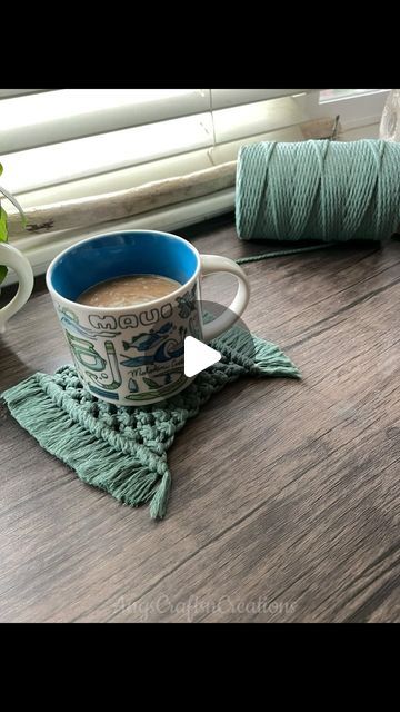 Angela Barretta on Instagram: "Grab your supplies and head to my youtube for a full tutorial on how to make these macrame coasters. Perfect for your coffee, tea, and even as a plant coaster! • Youtube link located in my bio.  • Cord used is a 3mm from @Nook Theory TikTok in the color Eucalyptus. A favorite of mine! • #macrame #macrameart #macrametutorial #macramecommunity #macramecoasters #macrameaccessories #macramedecor #macramelove #macrameartist #macramemaker #macramediy #diymacrame #mugrug #coasters #nooktheory #angscraftsncreations" Macrame Coasters Tutorial, Coaster Tutorial, Macrame Coasters, Tea Coaster, Macrame Decor, Youtube Link, Macrame Tutorial, Macrame Art, Mug Rugs