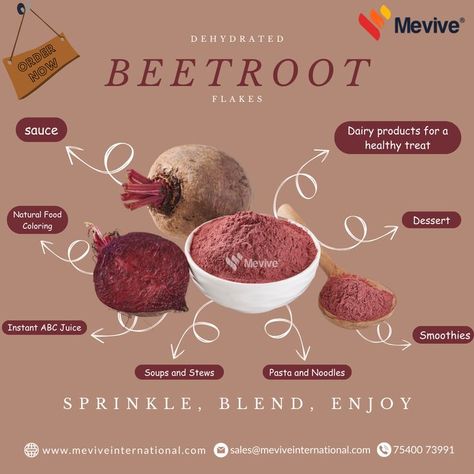 Enrich your recipes with our Dehydrated Beetroot Powder! 🌟 Natural colour, powerful flavour, and many culinary possibilities. 🍽️ Beetroot Powder Recipes, Abc Juice, Healthiest Vegetables, Preserved Food, Beet Juice Recipe, Vegetable Powder, Dehydrated Vegetables, Beet Recipes, Beetroot Powder