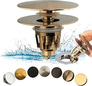 Bathroom Sink Drain Stopper, Sink Drain Stopper, Drain Stopper, Hair Catcher, Bathroom Sink Drain, Champagne Bronze, Bathtub Accessories, Sink Drain, Bath Fixtures