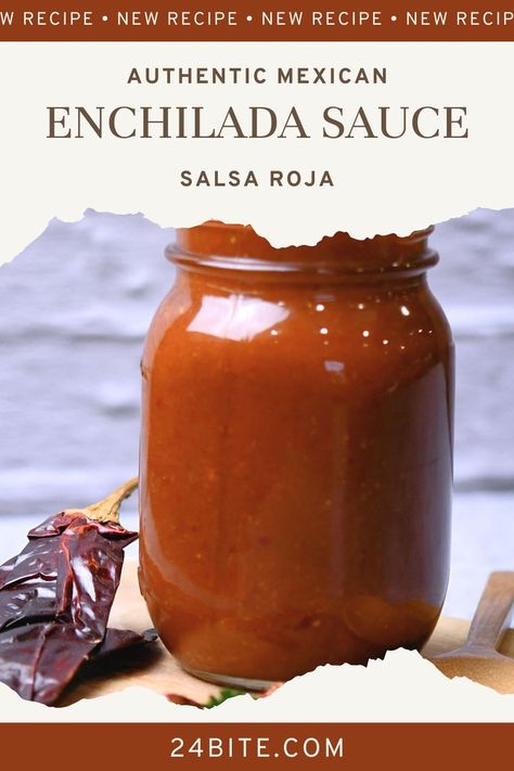 Homemade Red Enchilada Sauce. Unleash the flavors of Mexico with a homemade red enchilada sauce. Learn how to use dried Mexican chiles for a delicious and versatile sauce. Homemade Red Sauce Enchiladas, Canning Red Enchilada Sauce, How To Make Homemade Enchilada Sauce, Homemade Red Chili Sauce, Red Chile Enchilada Sauce, How To Make Red Enchilada Sauce, Authentic Mexican Enchilada Sauce, Red Enchilada Sauce Recipe Authentic, How To Make Enchilada Sauce