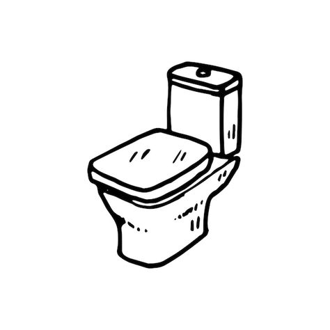 Hand drawn toilet doodle. sketch style i... | Premium Vector #Freepik #vector #toilet #toilet-seat #toilet-bowl #wc Toilet Bowl Drawing, Toilet Sketch, Toilet Tattoo, Toilet Illustration, Toilet Drawing, Drawing Furniture, Travel Tattoos, Learn Yoga, Sketch Style