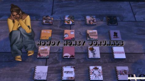 Wow! Check out this Howdy Honey Journals By Prettyvalidgames Sims 4 CC! 16 Swatches of Howdy Honey Journals (Ravasheen Ink For Yourself Recolors) 🔓9/10 Author: Prettyvalidgames Learn more at: patreon.com #sims #sims4 #sims4cc #gaming Sims 4 Recolors, Sims 4 Custom Content, Holiday Gift Guide, 9 And 10, Sims 4