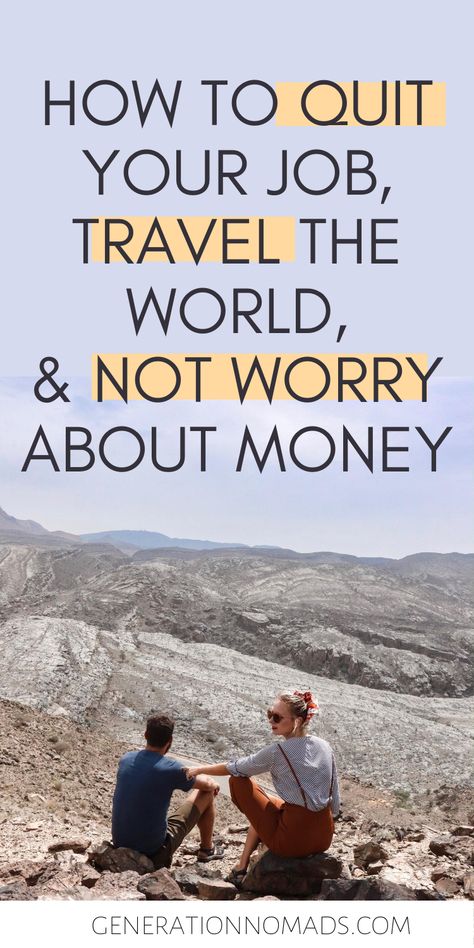 How to travel the world without going broke. Before you quit your job, read this to grow your budget Make Money Traveling, Quit Your Job, Travel Jobs, Money Making Jobs, Financial Life Hacks, Money Making Hacks, Travel Money, Quitting Your Job, About Money