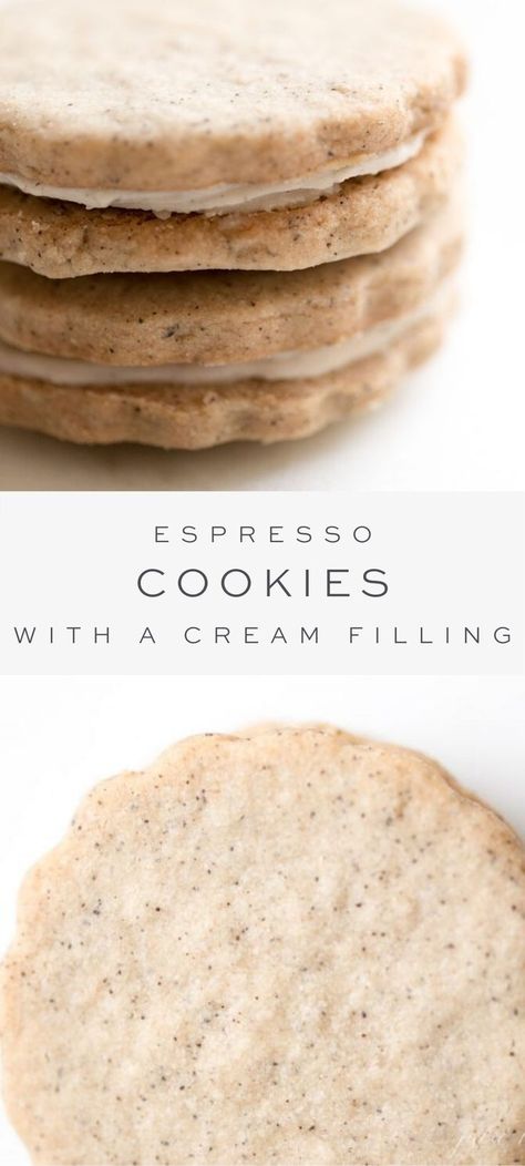 Espresso Shortbread Cookies, Cookies Espresso, Espresso Shortbread, Traditional Shortbread Recipe, Espresso Dessert, Espresso Cookies, Cream Filled Cookies, Best Shortbread Cookies, Cookies Shortbread