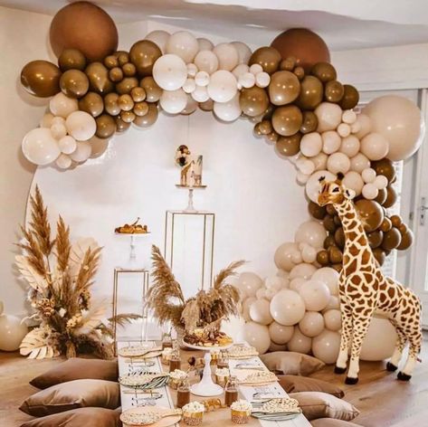 Balloon Decoration Birthday, Sweet Cart, Blush Balloons, Decoration Birthday Party, Safari Birthday Party, Garland Arch, Birthday Party Balloon, Jungle Party, Safari Birthday