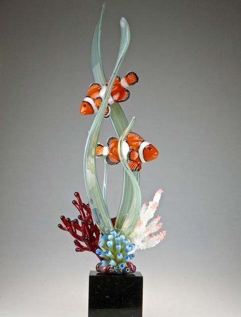 Ocean Room Decor, Chocolate Showpiece, Fused Glass Artwork, Chocolate Art, Pottery Painting Designs, Plastic Art, Ceramics Pottery Art, Glass Artwork, Clown Fish