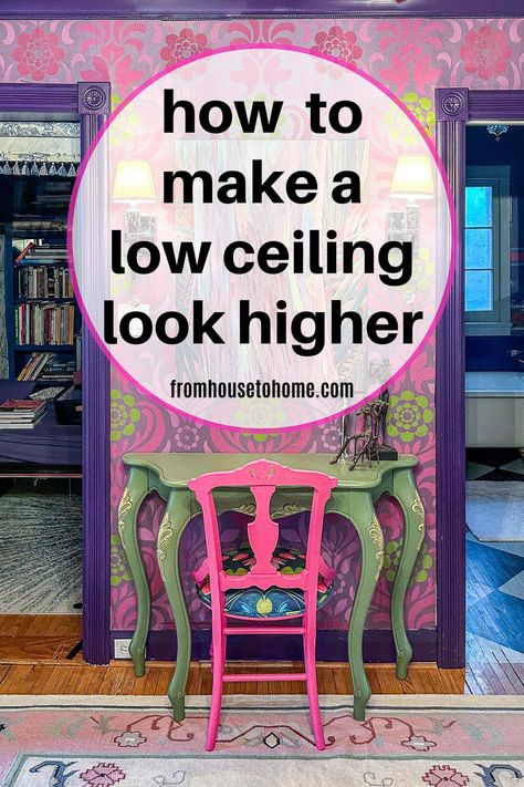 How To Make Ceilings Look Higher Living Room Low Ceiling Decorating Ideas, Bedroom Dark Ceiling Light Walls, How To Make Your Ceiling Look Higher, Short Ceiling Bedroom Ideas, Celling Decoration Ideas, How To Make A Room Look Taller, 8ft Ceiling Ideas, Make Ceilings Look Higher, Diy Ceiling Decor