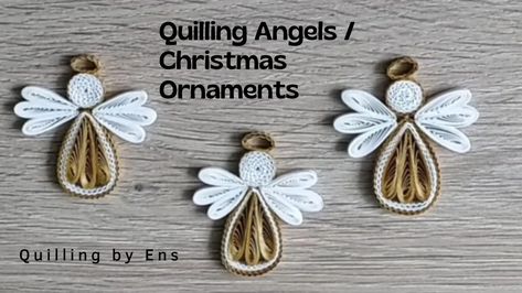 Christmas Quilling Ideas, Diy Quilling Christmas, Quilling Angels, Quilling Videos, 3d Sunflower, Quilling Flower Designs, Christmas Quilling, Fancy Christmas Ornaments, Angels Christmas