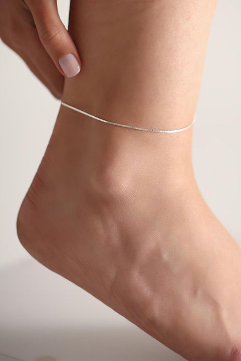 Minimalist Anklet for Women, 925K Sterling silver, Summer Jewellery, Rope Anklet, Snake Chain Anklet, Holiday Gift for Her, Anklet for Beach Rope Anklet, Minimalist Anklet, Rose Gold Anklet, Silver Anklets Designs, Anklet Silver, Delicate Gold Jewelry, Anklet Gold, Silver Ankle Bracelet, Ring Exchange