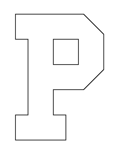 Letter P pattern. Use the printable outline for crafts, creating stencils, scrapbooking, and more. Free PDF template to download and print at http://patternuniverse.com/download/letter-p-pattern/ Senior High School Quotes, Letter P Template, String Art Letters, Letters Stencils, Free Printable Letter Stencils, Printable Outline, Letter Stencils Printables, Alphabet Letter Templates, Coloring Crafts