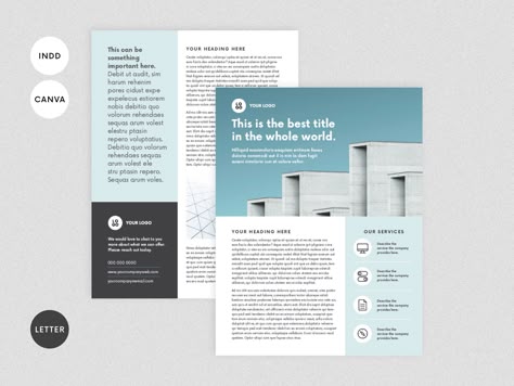 This modern, minimal corporate one pager template for Indesign and Canva will quickly help you quickly put together a flyer for any small business. It's an easy-to-use, simple design which is appropriate for any industry.  YOU WILL RECEIVE: * One pager template (back and front) * Canva and Indesign files * US Letter size (files include bleed) * Free fonts to download * Free icons. More can be found at: https://www.svgrepo.com/ * Photos not included in template but can downloaded for free at Unsplash.com (or changed for your own) THESE TEMPLATES ARE: * Easy to use * Mac & PC Compatible * 100% Customizable: all text, fonts, colors, add/delete/rename/move sections * Yours to use forever! CANVA -- HOW IT WORKS: 1. PURCHASE the listing on Etsy. 2. DOWNLOAD the Canva.zip file and open the PDF to One Pager Template, One Pager Design, Capability Statement, Editorial Layouts, One Pager, Tech Marketing, Proposal Design, Documents Design, Marketing Flyers