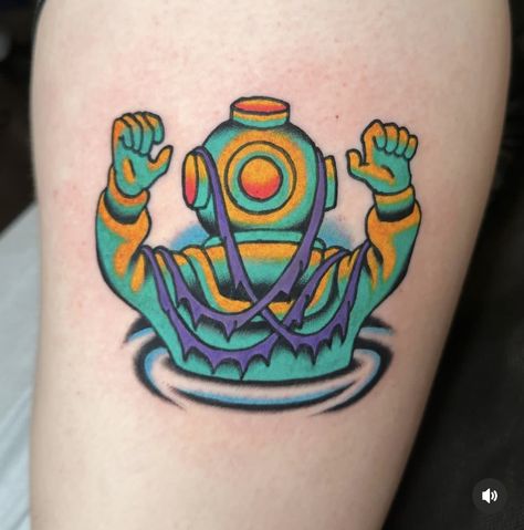 Space Kook Scooby Doo Tattoo, Scooby Doo Villain Tattoo, Scooby Doo Matching Tattoos, Scooby Doo Ghost Tattoo, Arcade Tattoo, Scooby Tattoo, Scooby Doo Tattoo Ideas, Scooby Doo Tattoo, Diver Tattoo