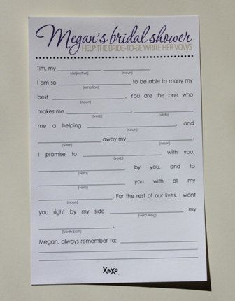 Bridal Shower Libs Her Vows, Mad Libs, Wedding Shower Games, Best Friend Wedding, Bachelorette Ideas, Wedding Shower Ideas, Sister Wedding, Bridal Shower Games, Wedding Vows