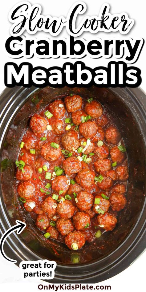 Slow Cooker Cranberry Meatballs Slow Cooker Cranberry Meatballs, Crockpot Cranberry Meatballs, Cranberry Meatballs Crockpot, Meatballs In Red Sauce, Birthday Backyard, Homemade Italian Meatballs, Cranberry Meatballs, Meatball Recipes Crockpot, Party Finger Food