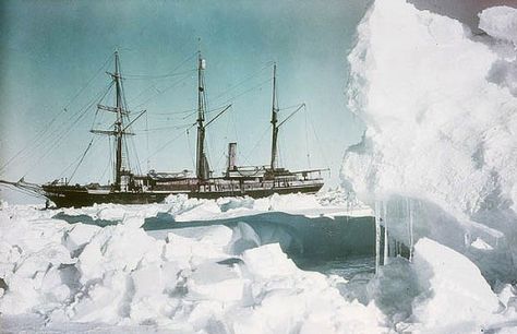 frank hurley : 'the endurance' : 1915 : http://www.retronaut.co/2011/02/shackletons-antarctica-in-colour-1915/ Georgia Islands, Ernest Shackleton, Abandoned Ships, Take Shelter, Australian Photographers, Writing Ideas, Tall Ships, Set Sail, Colour Photograph