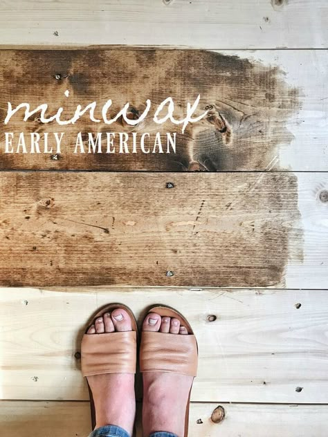 White Wood Stain, Floor Stain Colors, Wood Floor Stain Colors, Painted Wood Floors, Stain On Pine, Liz Marie Blog, Floor Stain, Wood Stain Colors, Pine Floors