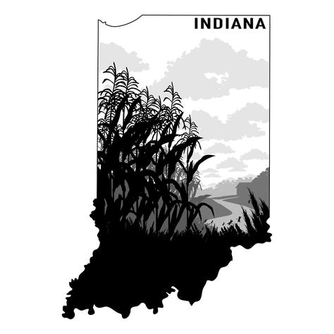 Crops Farm, State Tattoos, Farm Field, Indiana State, Insta Highlights, State Outline, Usa States, Travel Stickers, South Bend