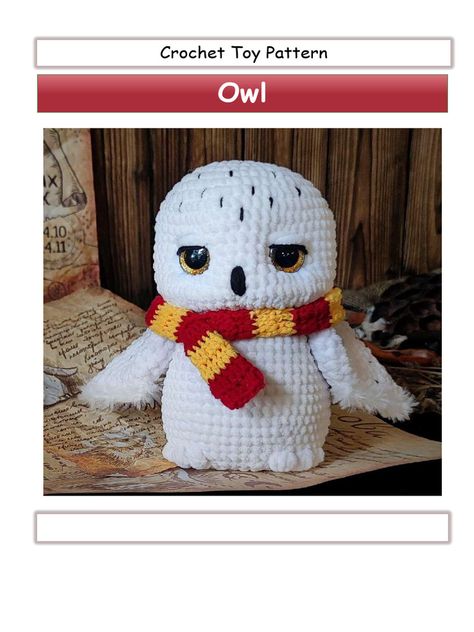 Crochet Hedwig Pattern, Luna Lovegood Crochet Pattern, Crochet Hedwig Owl Pattern Free, Crochet Snowy Owl Pattern Free, Harry Potter Owl Crochet Free Pattern, Crochet Hedwig Pattern Free, Owl Pattern Crochet, Hedwig Crochet Pattern Free, Crochet Dobby Pattern Free