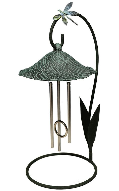 This classy and graceful Bella Blossom, chimes gently in the home, office, or protected outdoor oasis. The specially designed stand becomes the rising stem for the open bloom flower top containing our unique solar powered technology. From below, three tuned aluminum chime rods are struck magically by a silvery metal center ring. Solar Wind Chimes, Flower Tops, Outdoor Oasis, Solar Power, Wind Chimes, Solar, Table Top, Blossom, Outdoor Decor