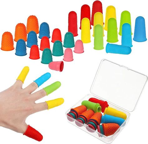 Amazon.com : 32 Pieces Rubber Finger Pads Tips Silicone Hot Finger Protectors Thimble Finger Tips Office Cover Finger Pads with Assorted Sizes for Counting Collating Sorting Task Hot Glue Sewing Office Supplies : Arts, Crafts & Sewing Finger Cots, Finger Protector, Finger Tips, Pedicure Nail Art, Protective Gloves, Sewing Tools, Pedicure Nails, Office Products, Sewing Notions