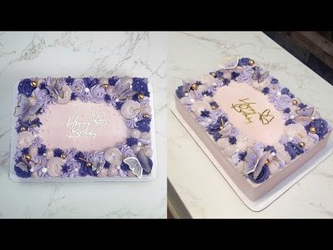 (1) New Cake Trend! PIPED BUTTERFLY SLAB (SHEET) CAKE | Tips on How to Fill and Frost a Slab(Sheet) Cake - YouTube Slab Cake, Cake Tips, Party Like Its 1999, Cake Youtube, Cake Trends, New Cake, Cake Tutorial, Sheet Cake, Birthday Cakes