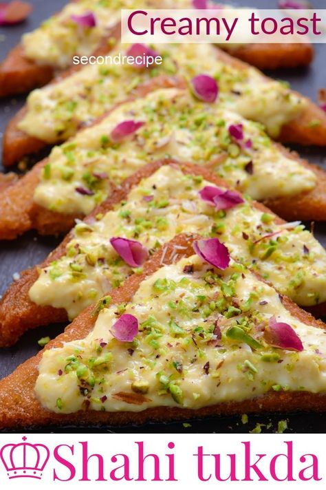 Shahi Tukda Photography, Shahi Toast Recipe, Shahi Tukda Recipe Video, Sahi Tukda Recipe, Sahi Tukda, Bengali Desserts, Double Ka Meetha, Shahi Tukda Recipe, Rabri Recipe