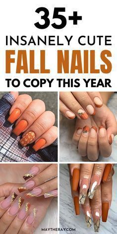 November Nail Designs, Simple Fall Nails, September Nails, November Nails, Fall Manicure, Fall Nail Trends, Different Nail Designs, Cute Nails For Fall, October Nails