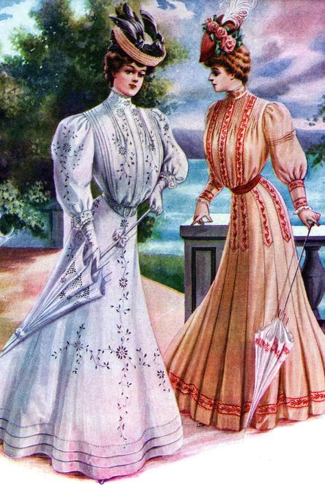 ~ EDWARDIAN DRESS ~ On this page you’ll find fifteen charming images in color and black and white illustrating Edwardian Dress. The Edwardian era, which lasted from 1901 to 1910, was a time of great change and progress in the world. Edwardian Era Aesthetic, Edwardian Aesthetic, Fashion Eras, Mary Poppins Costume, The Edwardian Era, Victorian Era Fashion, Era Fashion, Edwardian Dress, Vintage Lady